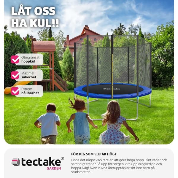 Studsmatta Garfunky med skyddsnät , upp till 80 kg - 305 cm
