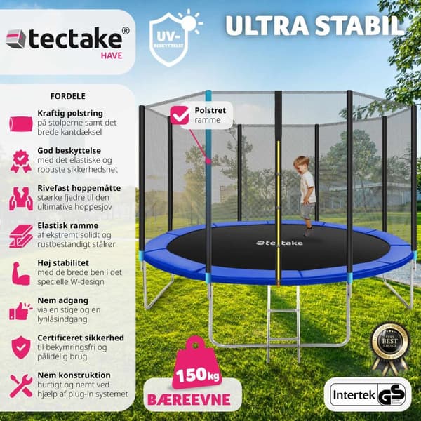 Trampolin med sikkerhedsnet - 366 cm