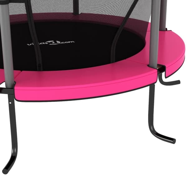 vidaXL Studsmatta med säkerhetsnät rund 140x160 cm rosa