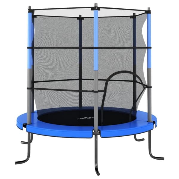 vidaXL trampolinsæt med sikkerhedsnet 140x160 cm rund blå