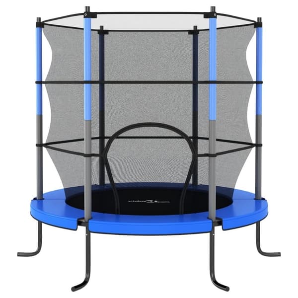vidaXL Studsmatta med säkerhetsnät rund 140x160 cm blå