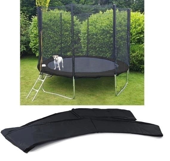 Trampolin sort 244 cm - med sikkerhedsnet - op til 110 kg.