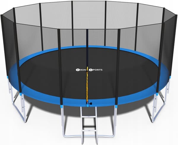 Trampolin - blå - 465 cm - med net og stige - op til 180 KG