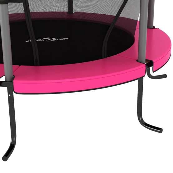 Studsmatta Med Säkerhetsnät Rund 140X160 Cm Rosa