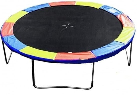 Studsmatta 244 cm regnbåge - med skyddsnät - upp till 80 kg