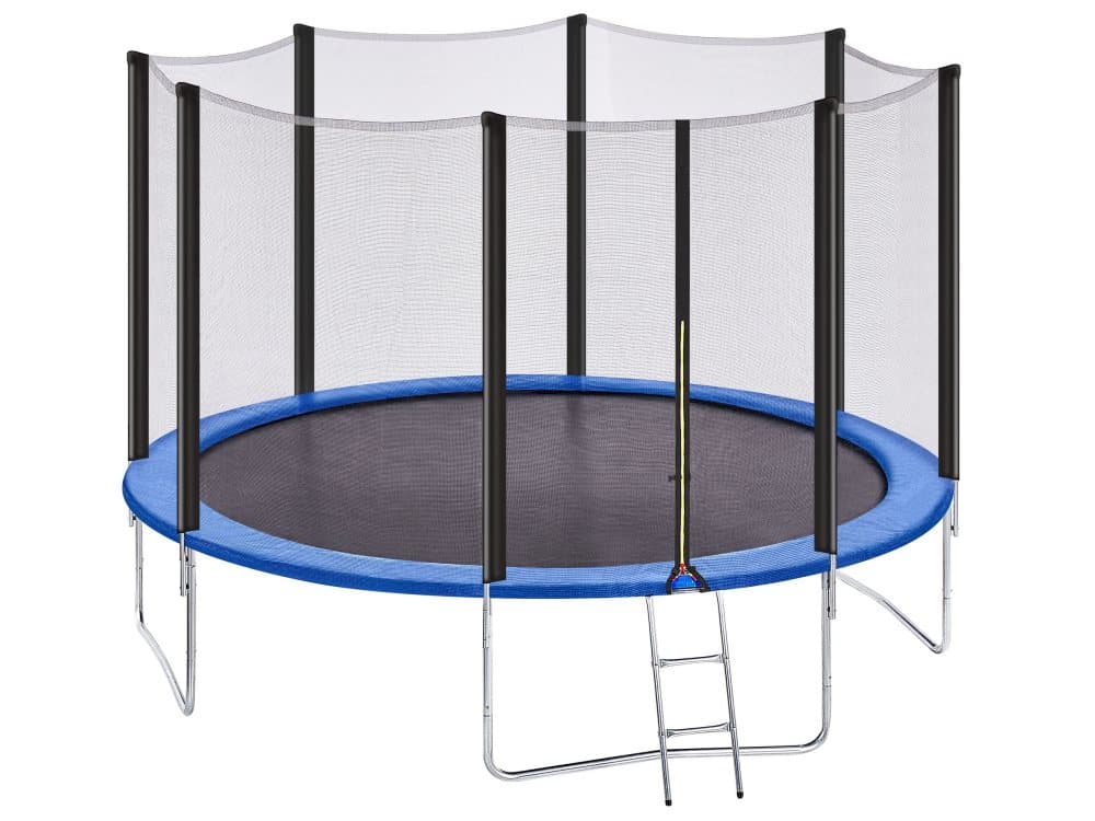 Trampolin med säkerhetshölje ⌀ 366 cm blå RISATA