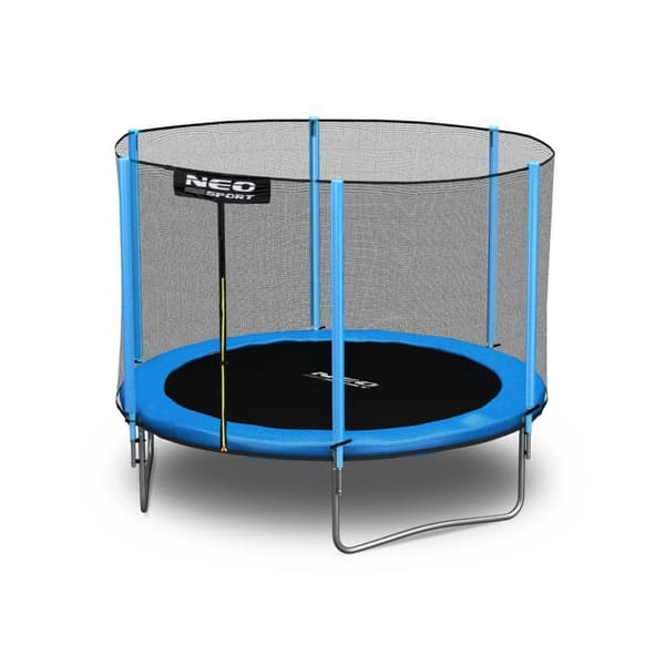 Trampolin - 244 cm - blå - med stige og kantnet - op til 80 kg