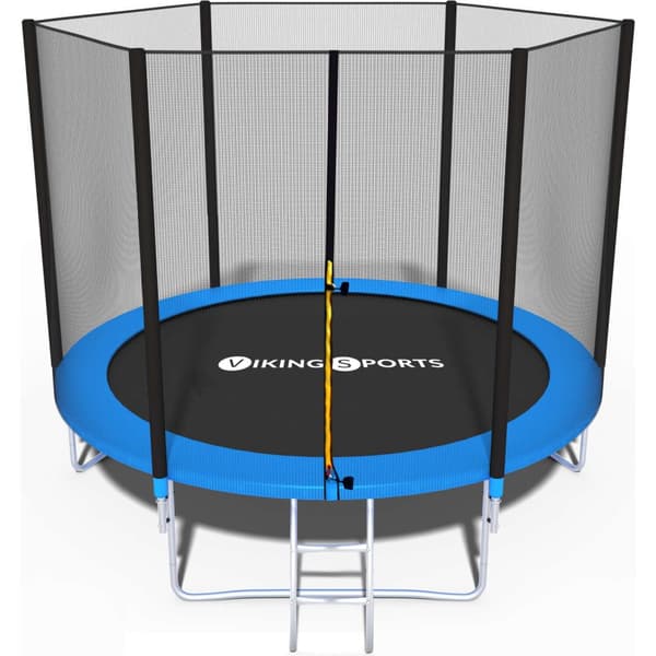 Trampolin 244 cm med sikkerhedsnet - op til 200 lbs - blå