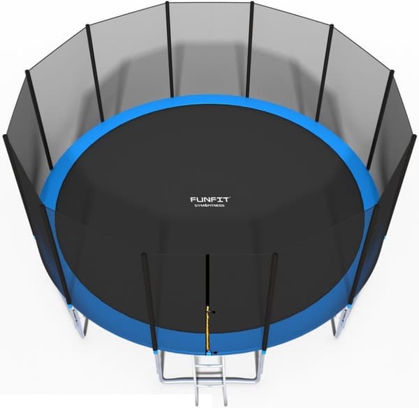 Trampolin 490 cm - med net og stige - blå - 16 Ft