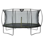 EXIT - Trampolin med sikkerhedsnet og betræk - På benene - Silhuet - Rund - ø427cm - Sort