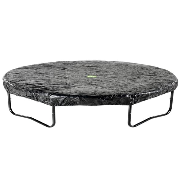 EXIT - Trampolin med sikkerhedsnet, ankersæt og dæksel - På benene - Silhuet - Rund - ø427cm - Sort