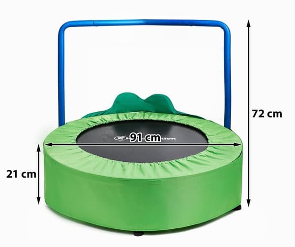 Sammakko - minitrampoliini lapsille - kahvalla - max 25 kg - 91 cm - kotiin ja puutarhaan
