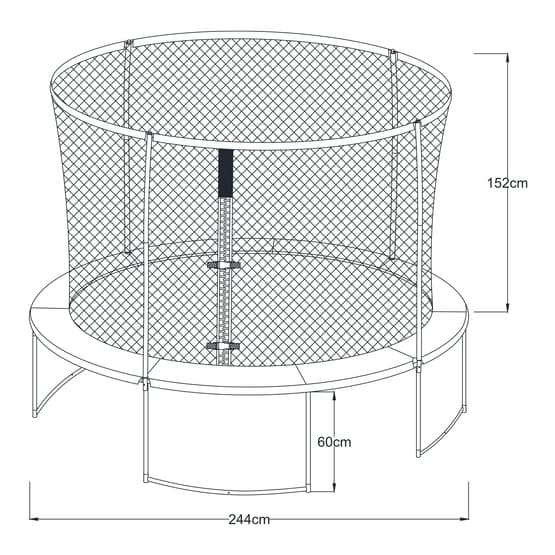 Trampolin - Boston Inground And Onground 8 Ft - Sort