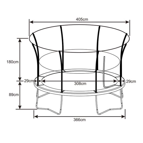 Trampolin - Denver 12 Ft - Sort