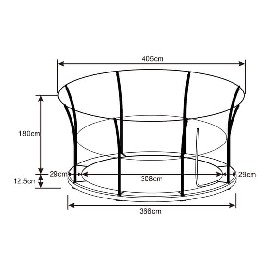 Trampolin - Denver Inground 12 Ft - Sort
