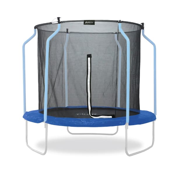 Plum Wave Springsafe Trampolin med sikkerhedsnet - 244 cm - Med tåge - inklusive låg, forankringssæt og skoopbevaringsrum