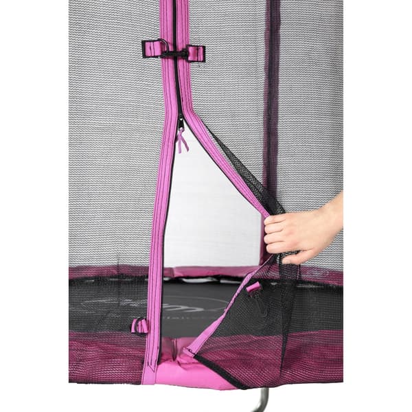 Blommetrampolin med sikkerhedsnet - Pink - Junior - 183 cm - inklusive forankringssæt