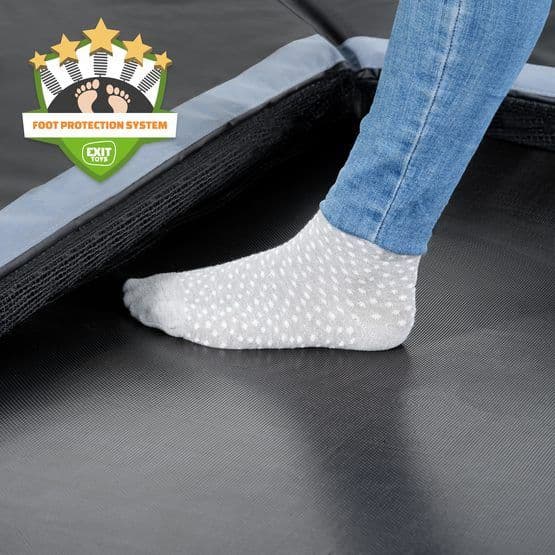 Exit Dynamic Marktrampolin 244X427Cm Med Freezone Säkerhetsplattor - Svart