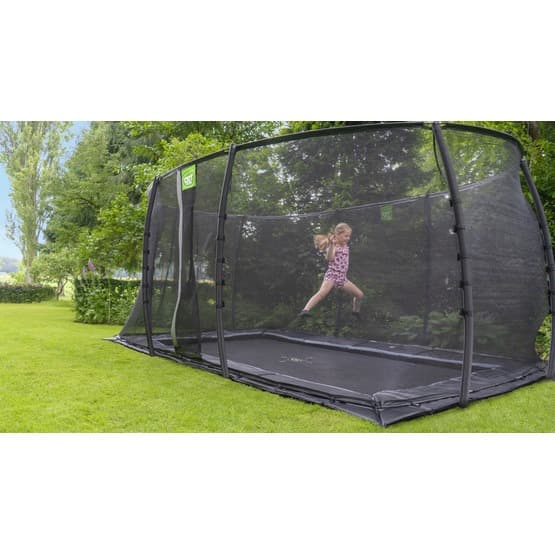 Exit Dynamic Marktrampolin 275X458Cm Med Skyddsnät - Svart