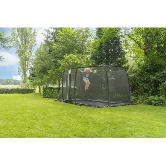 Exit Dynamic Marktrampolin 305X519Cm Med Skyddsnät - Svart