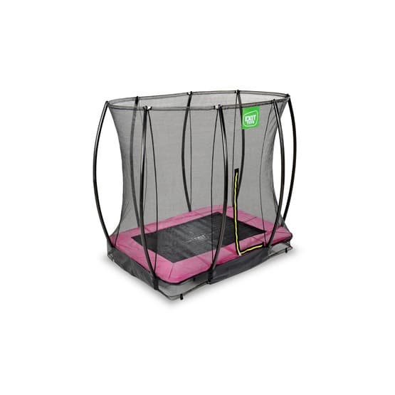 Exit Silhouette Nedgrävd Studsmatta 153X214Cm Med Skyddsnät - Rosa