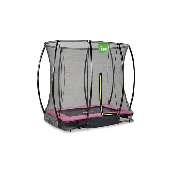 Exit Silhouette Nedgrävd Studsmatta 153X214Cm Med Skyddsnät - Rosa