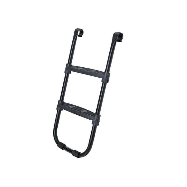 Rootz Trampolinstege - Trampolintrappsteg - Trampolintillbehör - Justerbar trampolinstege - Halkfri studsmattastege - Pulverlackerat järn - Svart - 40
