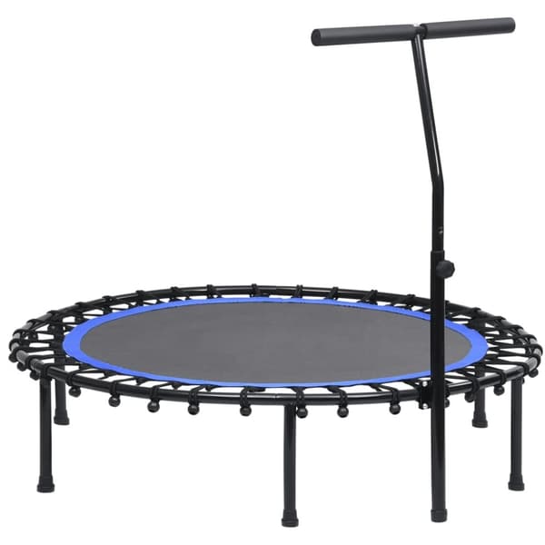fitnesstrampolin med håndtag og sikkerhedspude 122 cm