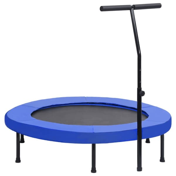 fitnesstrampolin med håndtag og sikkerhedspude 122 cm