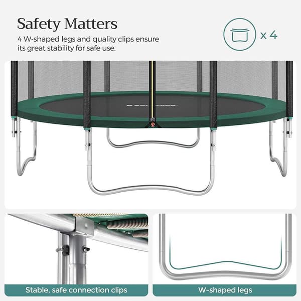 Rootz Trampolin - Utomhusstudsmatta - Barnstudsmatta - Ministudsmatta - Trampolinpark - Hoppstudsmatta - Svart/Grön - 366 cm