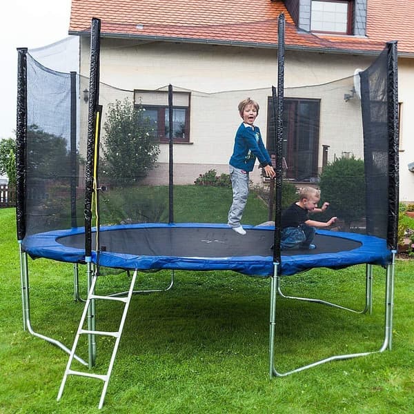 Trampolin 305 cm, komplet med net, måtte, kraftigt betræk, 6 stolper