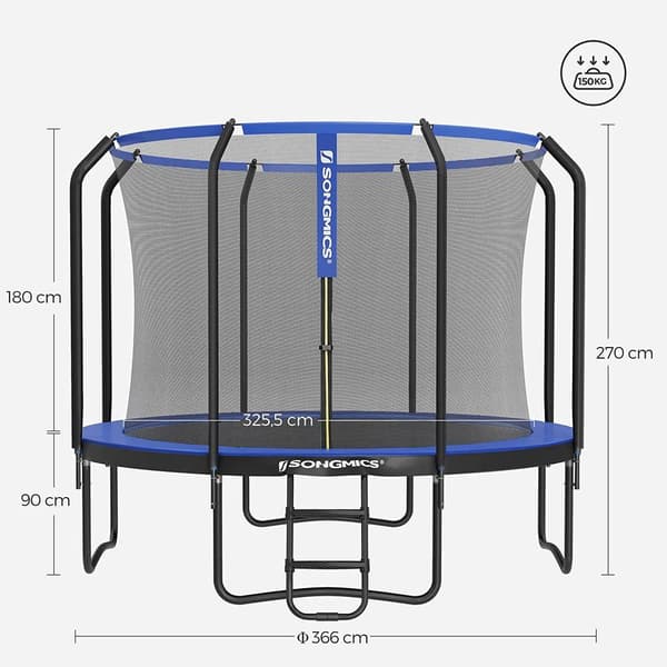 Rootz Trampolin - Utomhusstudsmatta - Barnstudsmatta - Ministudsmatta - Trampolinpark - Hoppstudsmatta - Mörkblå