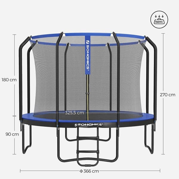 Rootz Trampolin - Udendørstrampolin - Børnetrampolin - Minitrampolin - Trampolinpark - Hoppetrampolin - Mørkeblå