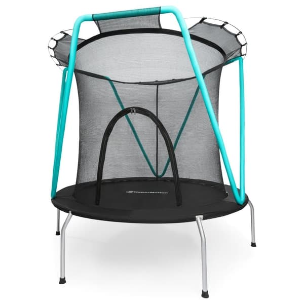 Børnetrampolin med sikkerhedsnet, til 3-8 år, Galvaniseret trampolin til indendørs og udendørs brug, maks. brugervægt op til 25 kg, Størrelse 167 cm