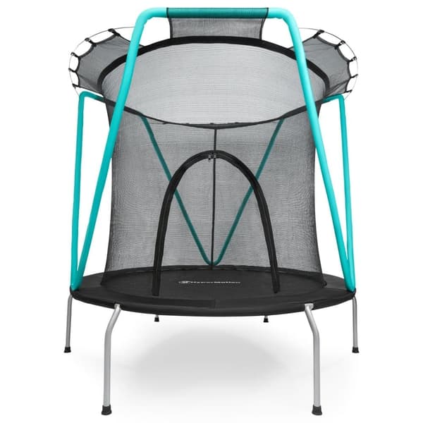 Børnetrampolin med sikkerhedsnet, til 3-8 år, Galvaniseret trampolin til indendørs og udendørs brug, maks. brugervægt op til 25 kg, Størrelse 167 cm