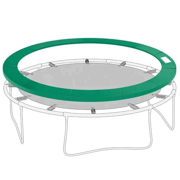 Rootz Trampolinfälgskydd - Trampolinfälg - Trampolinkantskydd - Grön - Säkerhetsnät 8ft 10ft 12ft 15ft - Ø366 Cm - (Trampolin ingår ej)