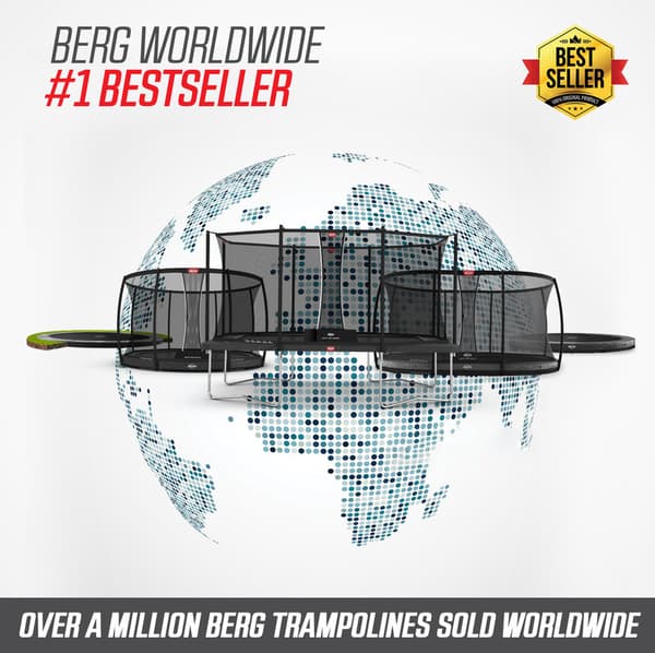 BERG Ultim Favorit InGround Trampolin - 330 cm - Rektangulær - Sort - Gold Solospring