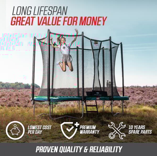BERG Ultim Favorit InGround Trampolin - 330 cm - Rektangulær - Sort - Gold Solospring