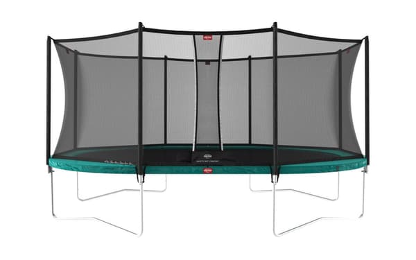 BERG Grand Favorit Trampolin på ben - 520 cm - Oval - Grøn - Gold Solospring - Inklusive Sikkerhedsnet