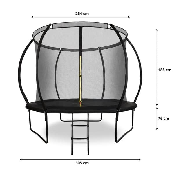 HyperMotion lasten trampoliini 3+, trampoliini tikkailla ja sisäritilällä kotiin ja puutarhaan, leikkikenttävälineet, lasten trampoliini, 305 cm 10FT