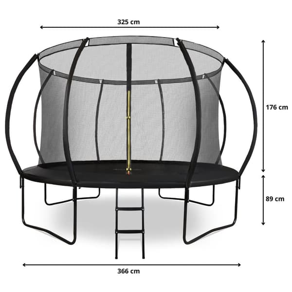 HyperMotion barntrampolin 3+med stege och inomhusgaller för hem och trädgård, lekredskap för barn, barntrampolin,366 cm 12FT