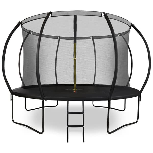 HyperMotion barntrampolin 3+med stege och inomhusgaller för hem och trädgård, lekredskap för barn, barntrampolin,366 cm 12FT