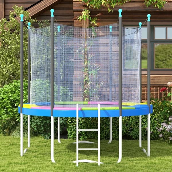 Rootz Ersättningskantskydd för studsmatta - Trampolinkantstoppning - Vattentät - Rivtålig - Gul + Rosa + Grön + Blå - Ø244 x 30H cm