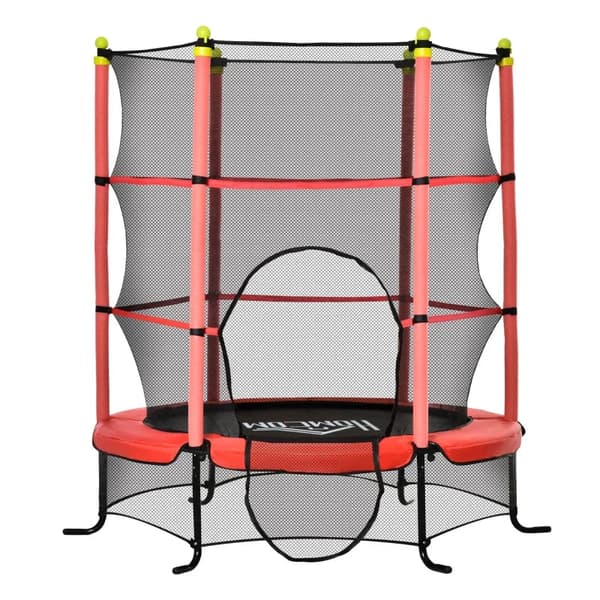 Rootz lasten trampoliini - Turvaverkko - Reunapehmuste - Säänkestävä - Metallirunko - Jopa 50 kg - Teräs - Muovi - Punainen - Ø163cm X 163cm