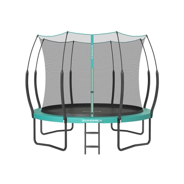 Rootz 12ft Sea Blue Trampolin - Udendørs udsmider - Hoppemåtte - Sikkerhedsnet - Galvaniseret stålramme - Glasfiberstænger - 305cm x 256cm x 76cm