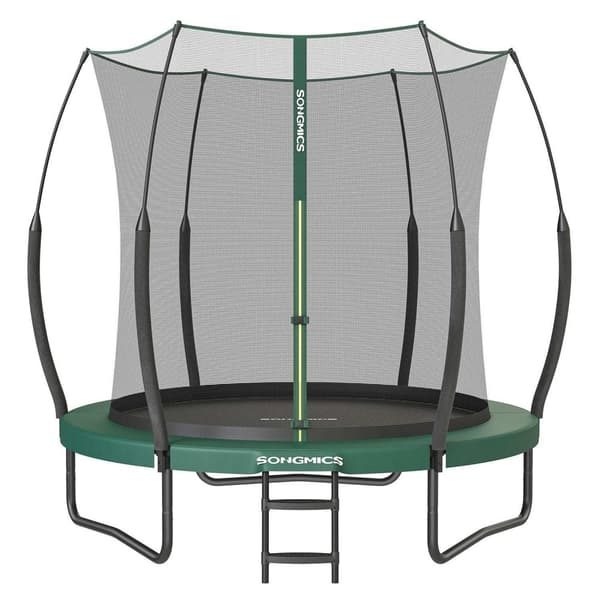 Rootz 10 fod trampolin - Jungle Green - Udendørs Bounce House - Galvaniseret stålramme - Sikkerhedsnet - Glasfiberstænger - 244cm x 239cm x 180cm