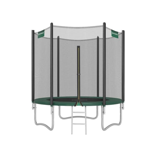 Rootz 10 fod trampolin med sikkerhedskabinet - Sort-Blå - Udendørs hoppehus - Galvaniseret stålramme - UV-resistent net - 183 cm x 230 cm - Nem monter