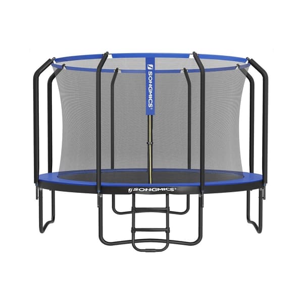 Rootz Trampolinsæt - Hoppeanordning - Springeudstyr - Galvaniseret stel - Stabil - Rustbestandig - Ideel gave - 366 cm x 90 cm - Mørkeblå