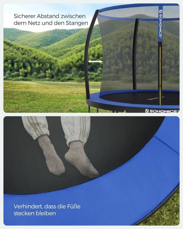 Rootz 366cm Trampolin - Havetrampolin - Udendørs Trampolin - Galvaniseret stålramme - Sikkerhedsnet - EPE-skum - 366cm x 90cm x 150kg