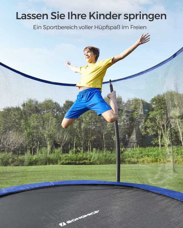 Rootz 366cm Trampolin - Havetrampolin - Udendørs Trampolin - Galvaniseret stålramme - Sikkerhedsnet - EPE-skum - 366cm x 90cm x 150kg